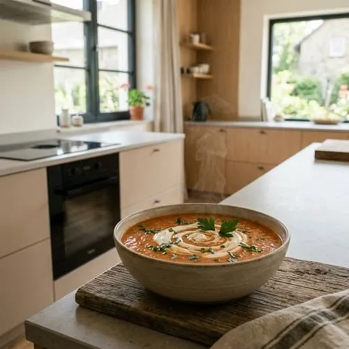 15-Minuten-Rezepte vegetarisch: 10 schnelle Ideen 6 Rote-Linsen-Tomatensuppe als schnelles vegetarisches Rezept in 15 Minuten
