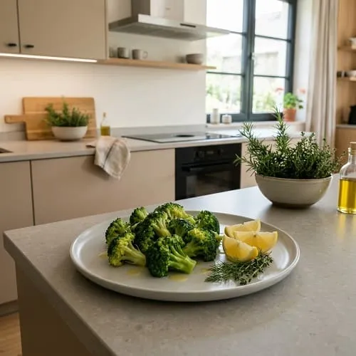 Brokkoli aus dem Varoma mit frischer Zitronen-Soße als schnelles Thermomix Gericht